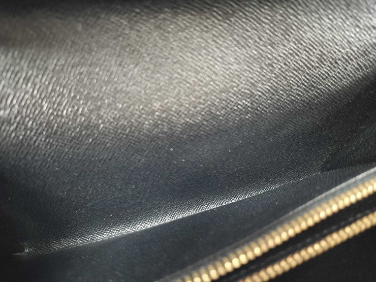 LOUIS VUITTON ルイヴィトン 長財布 ポルトモネ クレディ M63572 ブラック系 エピ ユニセックス 二つ折り ゴールド金具 美品