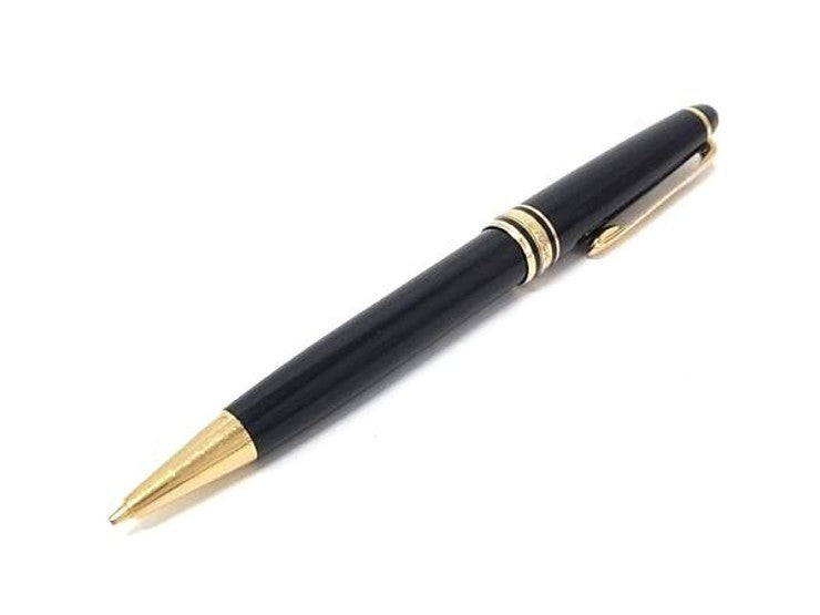 MONTBLANC モンブラン シャープペンシル マイスターシュテュック ブラック ゴールド系 レジン ユニセックス ツイスト式 筆記用具 文房具 美品