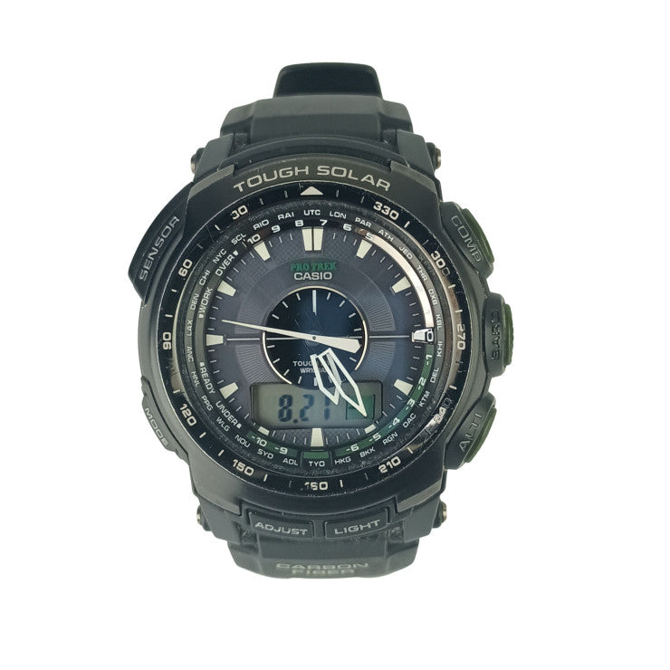 CASIO カシオ 時計 PRO TREK プロトレック PRW-S5100-1JF グレー ブラック系 樹脂 ステンレススチール メンズ アナデジ ソーラー電波 美品