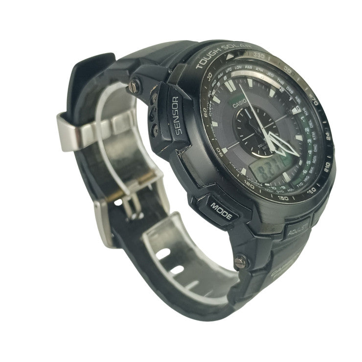 CASIO カシオ 時計 PRO TREK プロトレック PRW-S5100-1JF グレー ブラック系 樹脂 ステンレススチール メンズ アナデジ ソーラー電波 美品