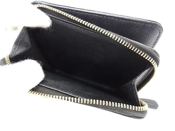 PRADA プラダ 二つ折り財布 コンパクトウォレット 1ML036 ブラック系 サフィアーノレザー レディース ゴールド金具 美品