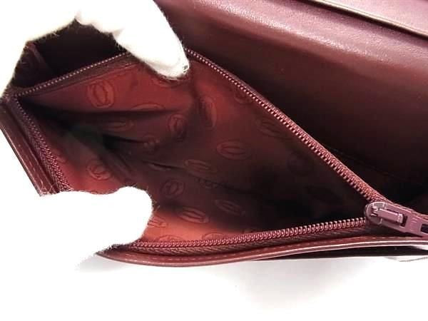 CARTIER カルティエ 長財布 マストライン ボルドー系 レザー ユニセックス ゴールド金具 二つ折り財布 美品