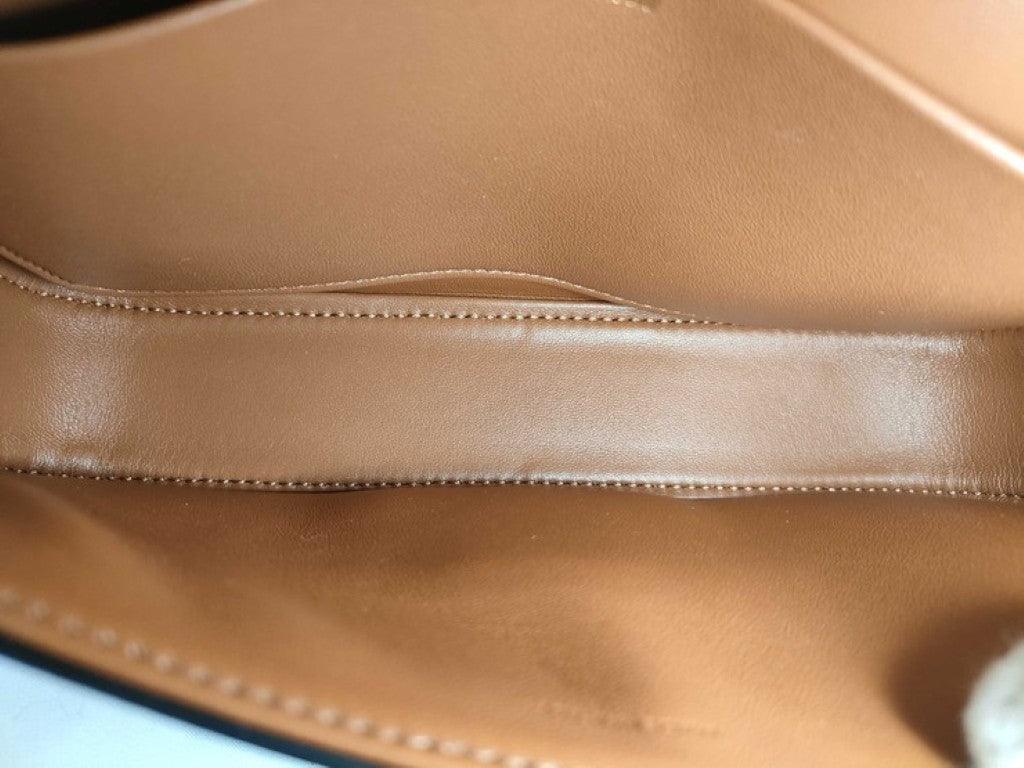CELINE セリーヌ ショルダーバッグ クロード トリオンフ ショルダーバッグ 194142 ブラウン ブラック系 PVC レザー レディース ゴールド金具 美品
