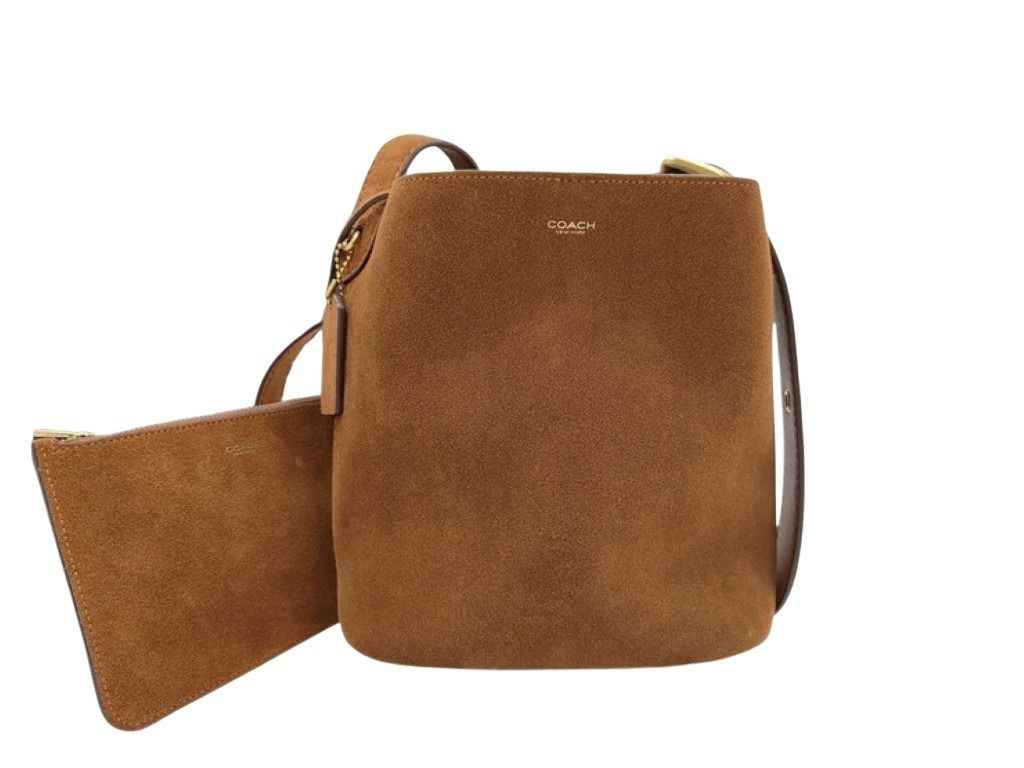 COACH コーチ ショルダーバッグ ブリーカー バケットバッグ CCW84 ブラウン系 スエード レディース 新品未使用展示品