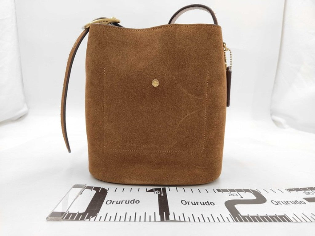 COACH コーチ ショルダーバッグ ブリーカー バケットバッグ CCW84 ブラウン系 スエード レディース 新品未使用展示品