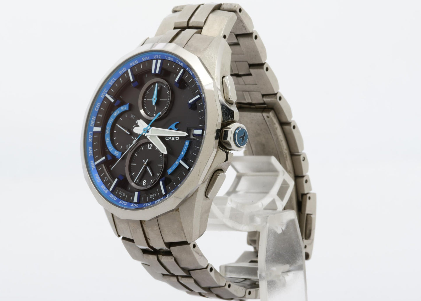 CASIO カシオ 時計 オシアナス マンタ OCWS30001AJF ブラック シルバー チタン メンズ