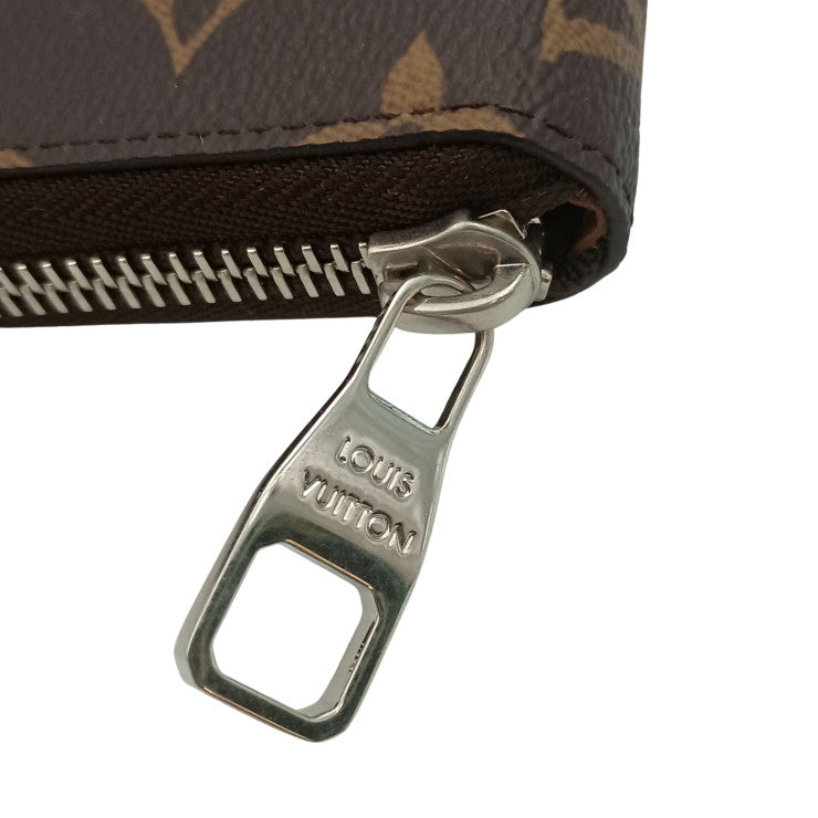 LOUIS VUITTON ルイヴィトン 長財布 フォレスト ジッピーウォレット ホリゾンタル M27226 ブラウン モノグラム ユニセックス ラウンドファスナー アニマル柄 シルバー金具 美品