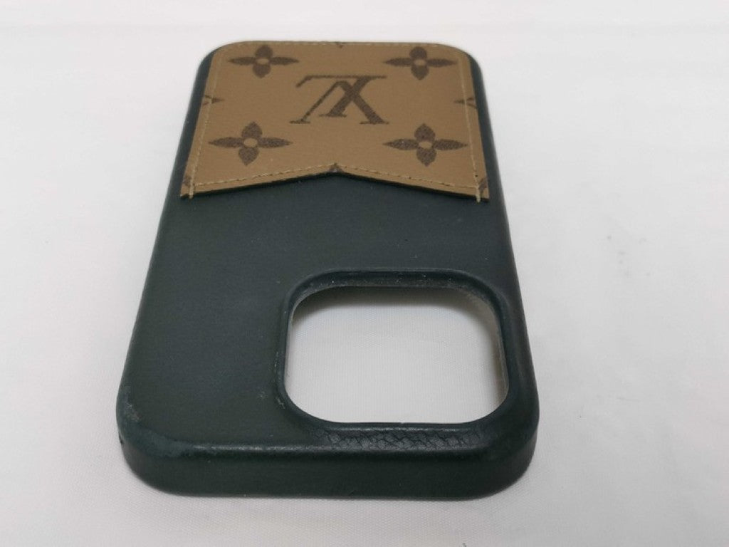 LOUIS VUITTON ルイヴィトン スマートフォンケース バンパー iPhone15Pro M82889 ブラウン ブラック系 モノグラムリバース ユニセックス 美品