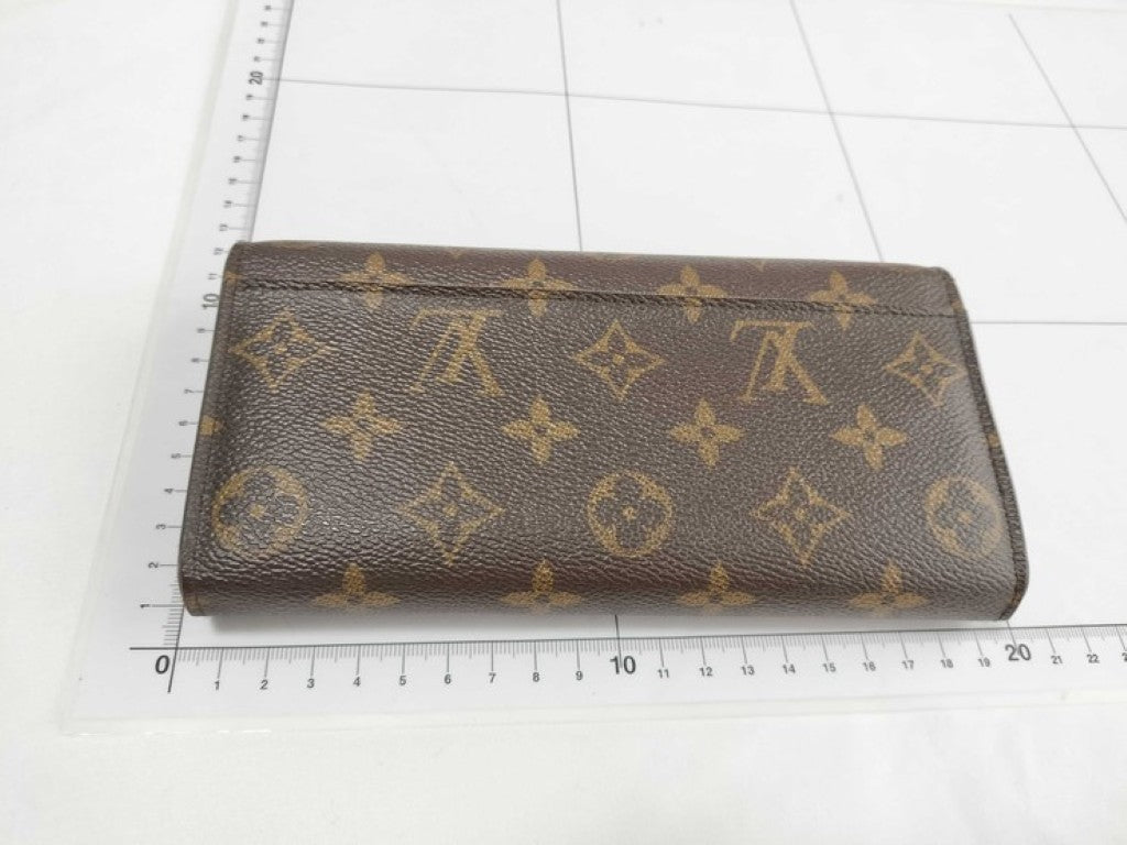 LOUIS VUITTON ルイヴィトン 長財布 ポルト フォイユ サラ M62234 ブラウン フューシャ系 モノグラム レディース 二つ折り 美品