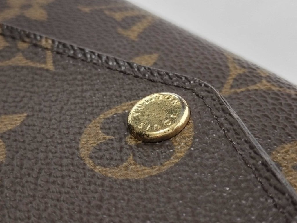 LOUIS VUITTON ルイヴィトン 長財布 ポルト フォイユ サラ M62234 ブラウン フューシャ系 モノグラム レディース 二つ折り 美品