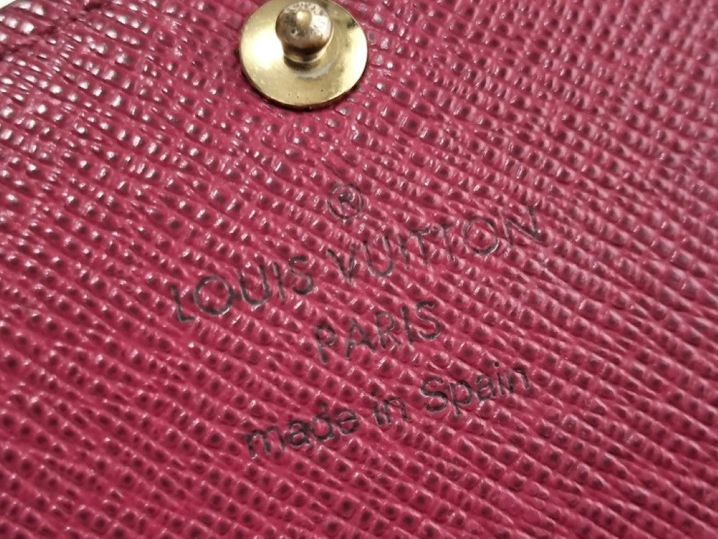 LOUIS VUITTON ルイヴィトン 長財布 ポルト フォイユ サラ M62234 ブラウン フューシャ系 モノグラム レディース 二つ折り 美品