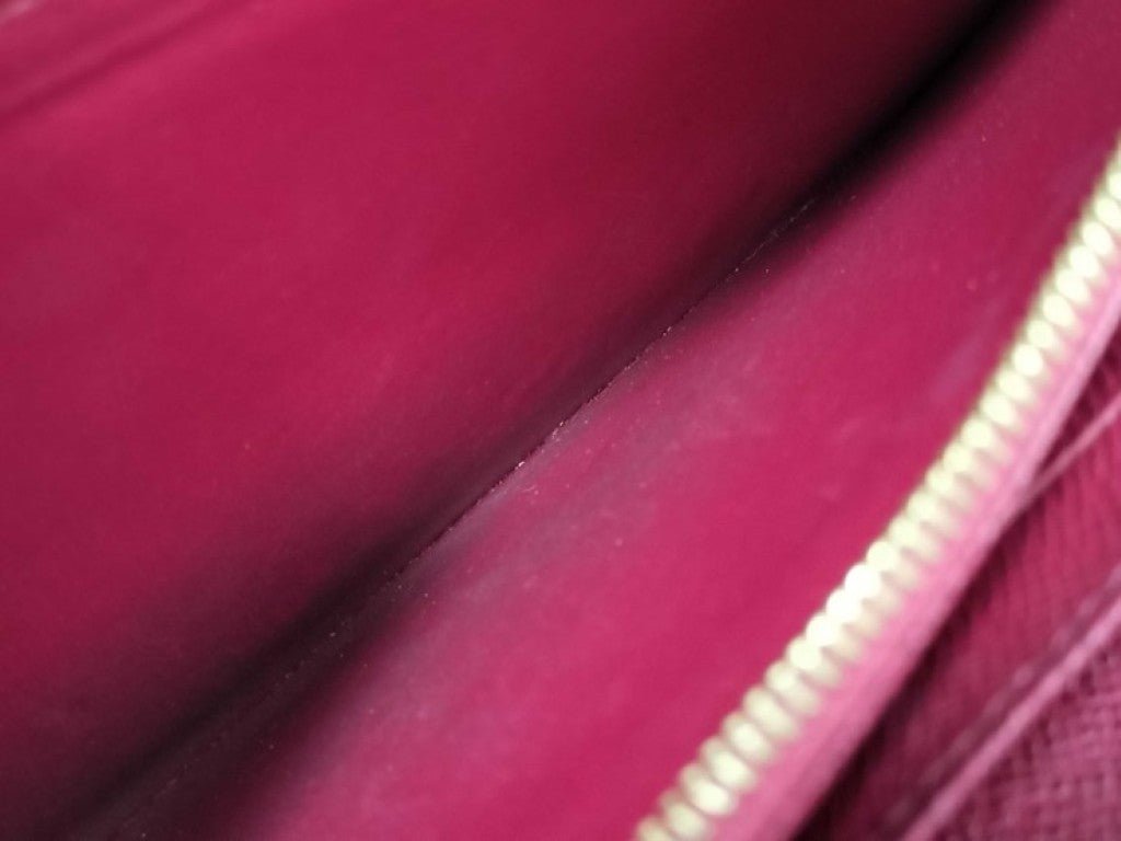 LOUIS VUITTON ルイヴィトン 長財布 ポルト フォイユ サラ M62234 ブラウン フューシャ系 モノグラム レディース 二つ折り 美品