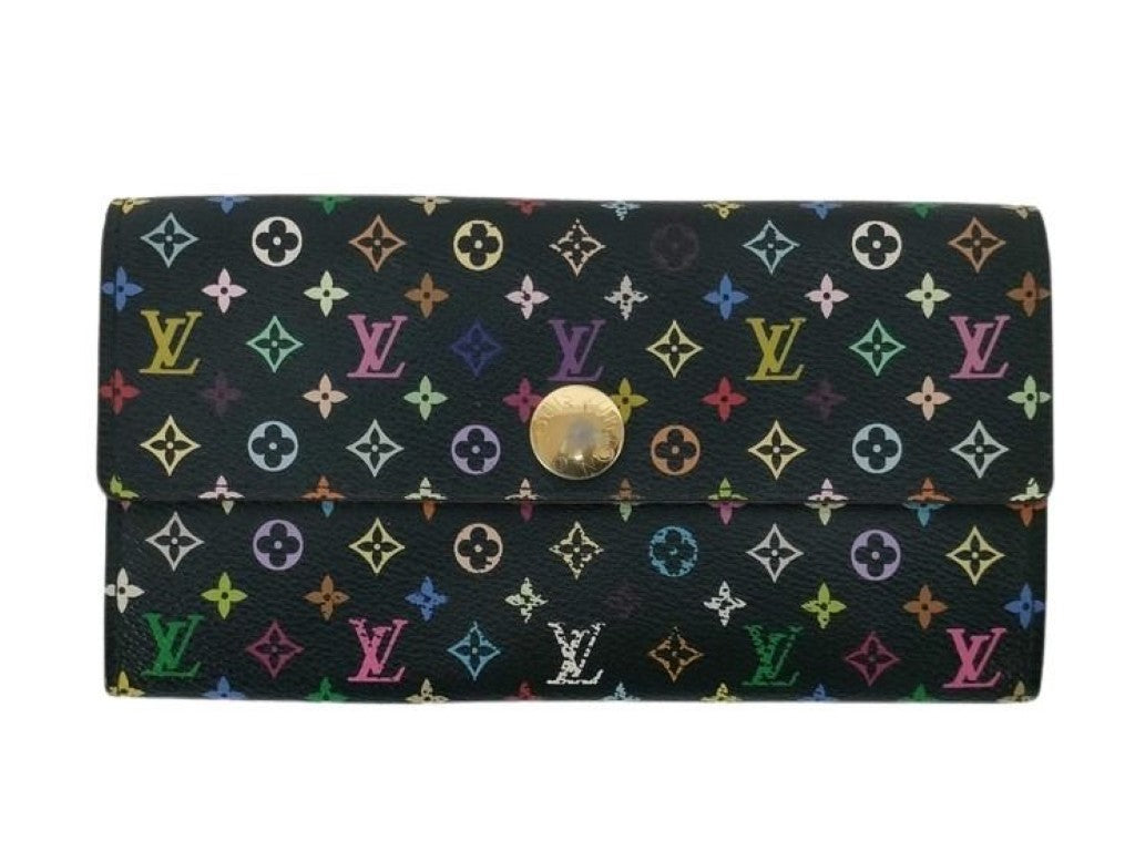 LOUIS VUITTON ルイヴィトン 長財布 ポルト フォイユ サラ M93533 グルナード（ブラック系 マルチカラー） モノグラム マルチカラー レディース 二つ折り ゴールド金具