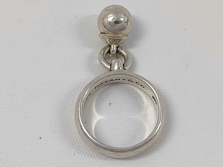 Tiffany&Co. ティファニー 指輪 ボールダングル リング シルバー系 SV925 レディース 約9号 美品