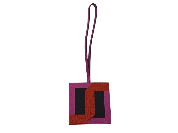 HERMES エルメス バッグチャーム レトル オ カレ マルチカラー系 レザー レディース キーホルダー 超美品