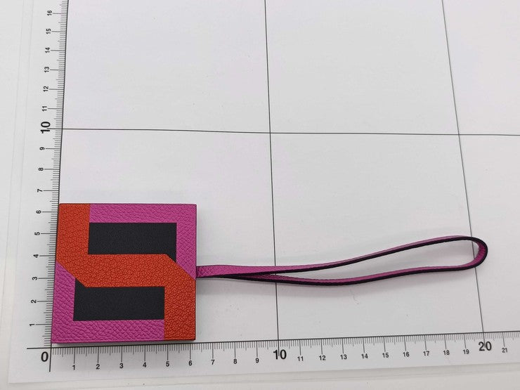 HERMES エルメス バッグチャーム レトル オ カレ マルチカラー系 レザー レディース キーホルダー 超美品