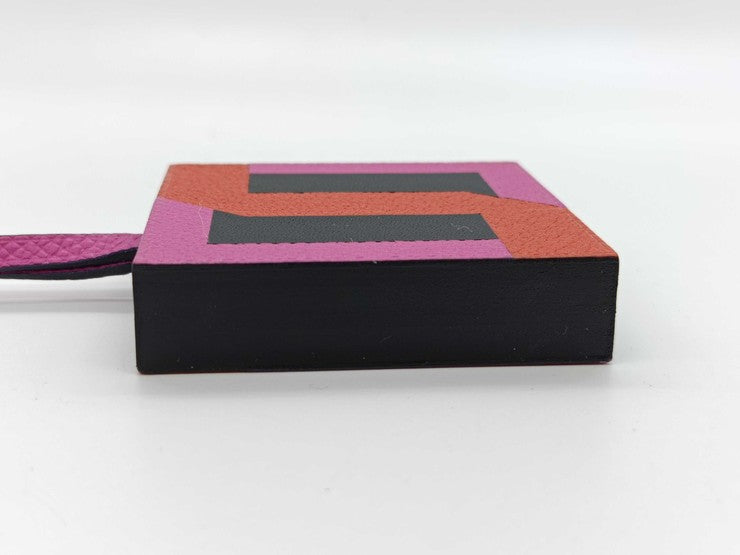 HERMES エルメス バッグチャーム レトル オ カレ マルチカラー系 レザー レディース キーホルダー 超美品