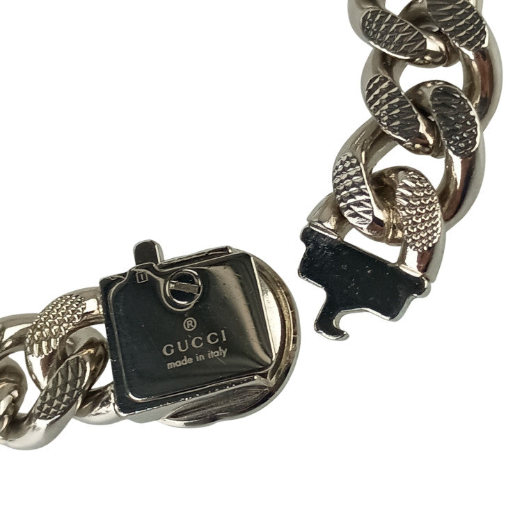 GUCCI グッチ ネックレス インターロッキングG スクリプトロゴ チョーカー 675769 シルバー系 メタル ユニセックス 喜平 美品