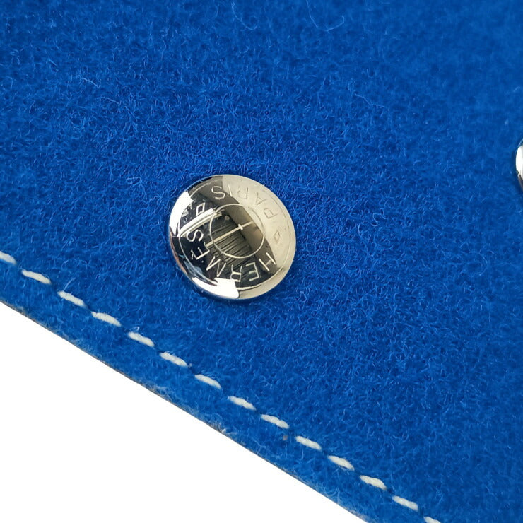 HERMES エルメス トレイ ヴィド ポッシュ ミーズ エ ルランス ブルー系 ブラウン系 トリヨンクレマンス フェルト ユニセックス アクセサリートレイ シルバー金具 美品