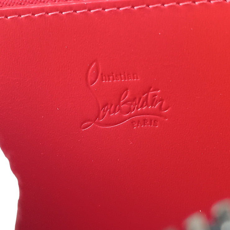 CHRISTIAN LOUBOUTIN クリスチャン ルブタン 長財布 パネトーネウォレット 1225226 レザー ユニセックス ラウンドファスナー カモフラ迷彩 スパイクスタッズ 超美品