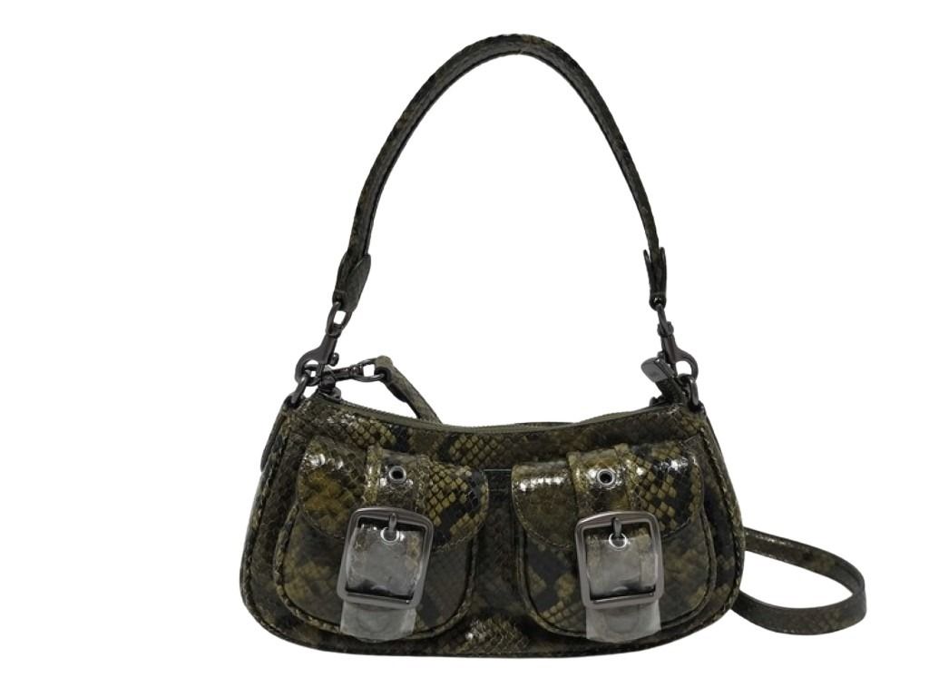 COACH コーチ ハンドバッグ CCE38 グリーン系 パイソン レディース 2WAY ショルダーバッグ 新品未使用展示品