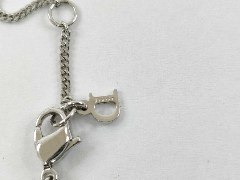 Dior ディオール ネックレス ベアーモチーフ シルバー系 メタル ラインストーン レディース 美品