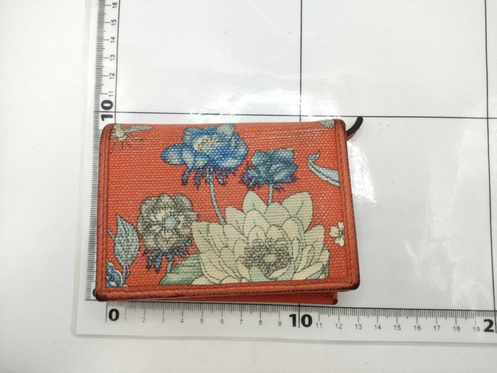 GUCCI グッチ 二つ折り財布 GGマーモント フローラ 577347 マルチカラー系 キャンバス レザー レディース 限定品 ゴールド金具