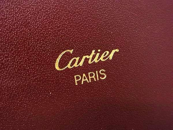 Cartier カルティエ 長財布 マストライン L3000002 ボルドー系 カーフレザー レディース がま口 三つ折り ゴールド金具 超美品
