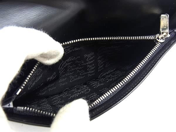 Cartier カルティエ 長財布 パシャ Ｌ3000440 ブラック系 カーフレザー メンズ 二つ折り財布 美品