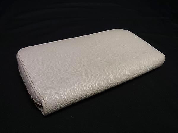 BVLGARI ブルガリ 長財布 ブルガリブルガリ ジップウォレット 282435 アイボリー系 レザー レディース ラウンドファスナー ゴールド金具 美品