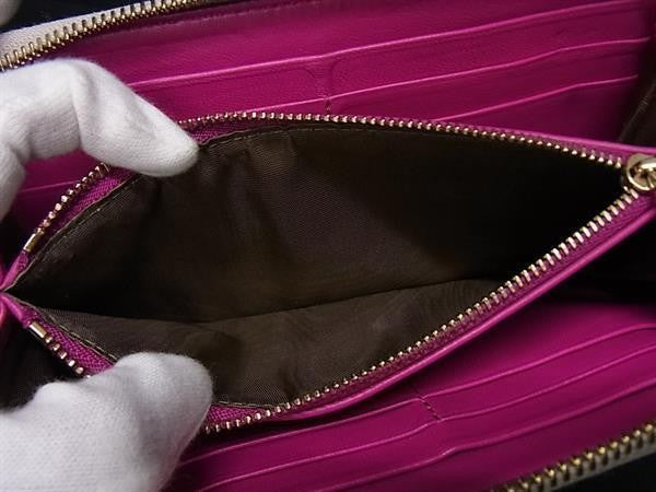 BVLGARI ブルガリ 長財布 ブルガリブルガリ ジップウォレット 282435 アイボリー系 レザー レディース ラウンドファスナー ゴールド金具 美品