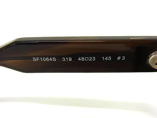 SALVATORE FERRAGAMO フェラガモ サングラス スクエアサングラス SF1064S ブラウン系 プラスチック レディース べっ甲調 美品