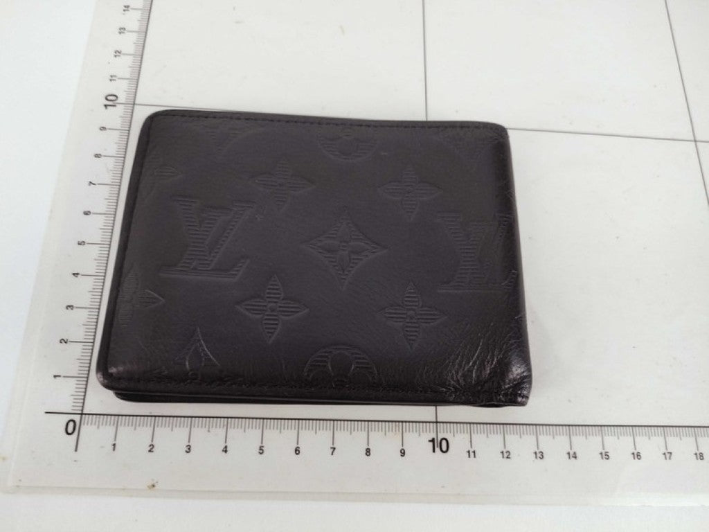LOUIS VUITTON ルイヴィトン 二つ折り財布 ポルトフォイユ・ミュルティプル M62901 ブラック系 モノグラムシャドウ メンズ 美品