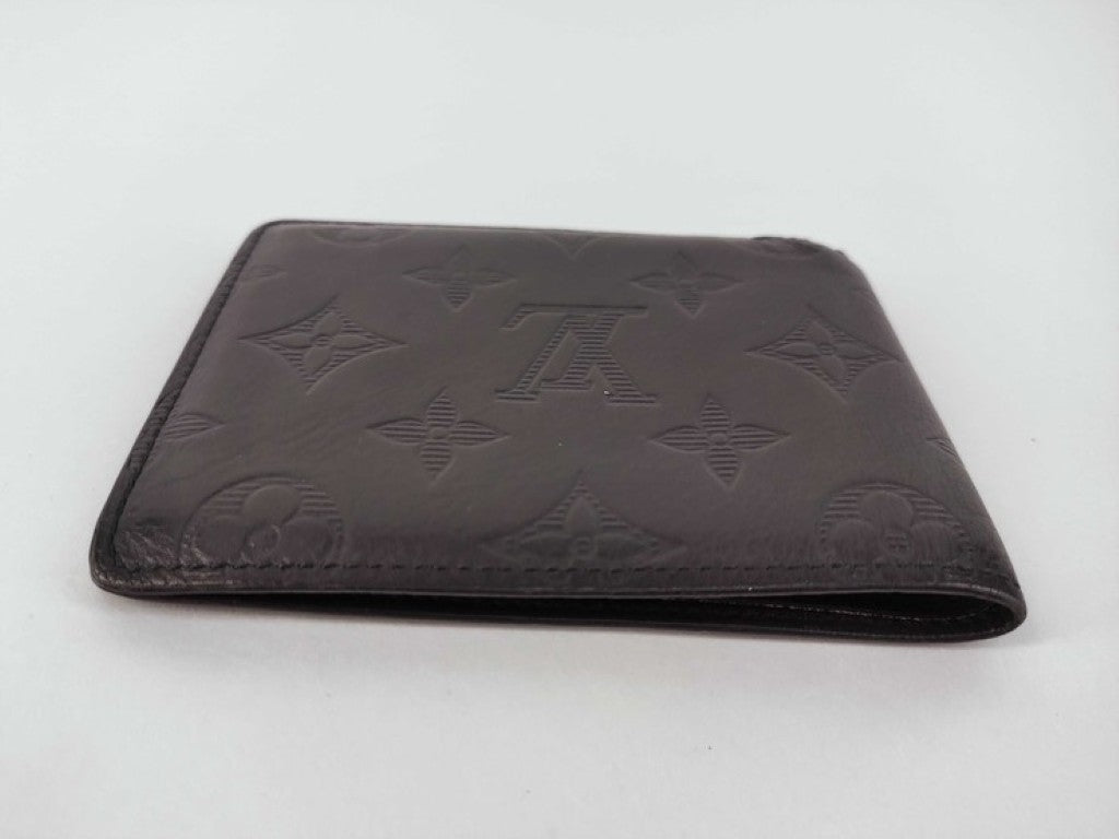 LOUIS VUITTON ルイヴィトン 二つ折り財布 ポルトフォイユ・ミュルティプル M62901 ブラック系 モノグラムシャドウ メンズ 美品