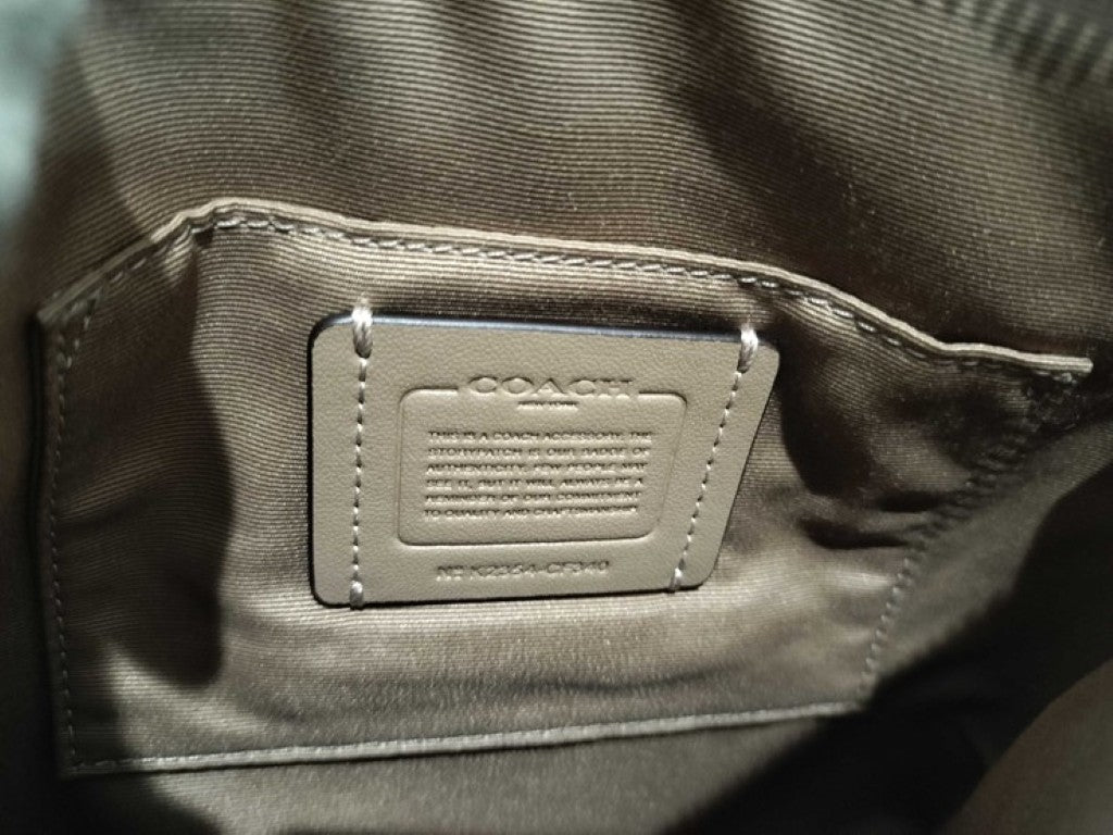 COACH コーチ ショルダーバッグ シグネチャー CF340 ベージュ ホワイト系 キャンバス レザー レディース ゴールド金具 超美品