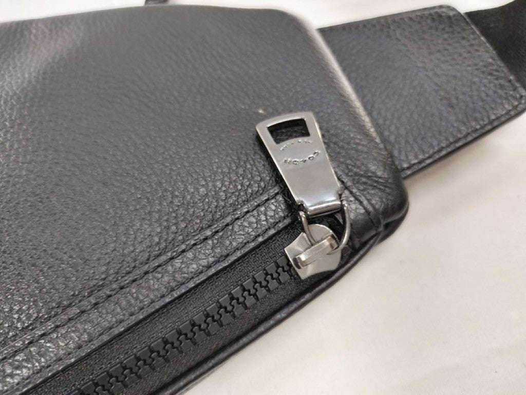 COACH コーチ ボディバッグ ドミニク CY803 ブラック系 レザー メンズ ショルダーバッグ 美品