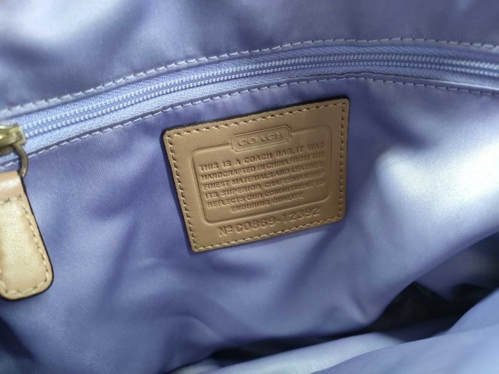 COACH コーチ ショルダーバッグ シグネチャー 12392 ブラウン系 キャンバス レザー レディース ゴールド金具