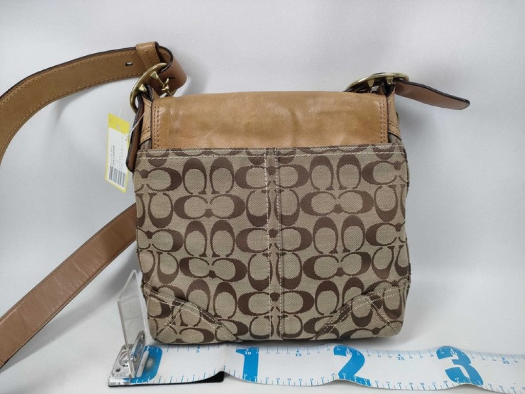COACH コーチ ショルダーバッグ シグネチャー 12392 ブラウン系 キャンバス レザー レディース ゴールド金具