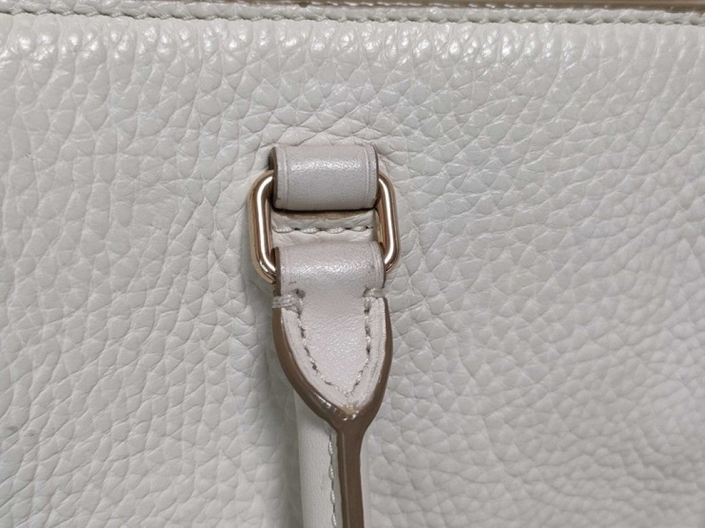 COACH コーチ ハンドバッグ ミニブレイクキャリオール F37635 ホワイト系 レザー レディース 2WAY ゴールド金具 美品