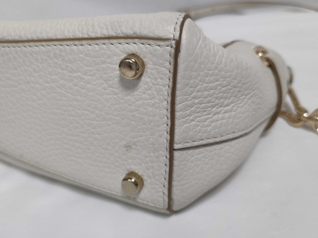 COACH コーチ ハンドバッグ ミニブレイクキャリオール F37635 ホワイト系 レザー レディース 2WAY ゴールド金具 美品