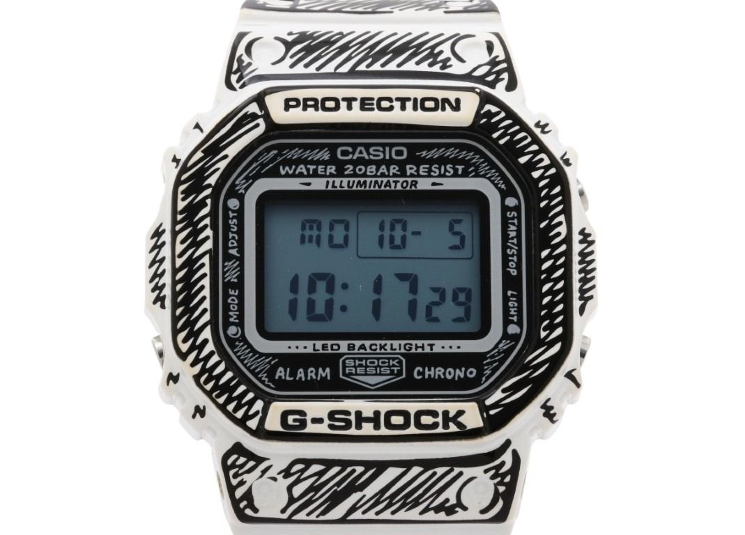 CASIO カシオ 時計 G-SHOCK Joshua Videsコラボレーションモデル DIGITAL 5600 SERIES DW-5600JV-7JR ホワイト ブラック系 樹脂 メンズ デジタル 美品