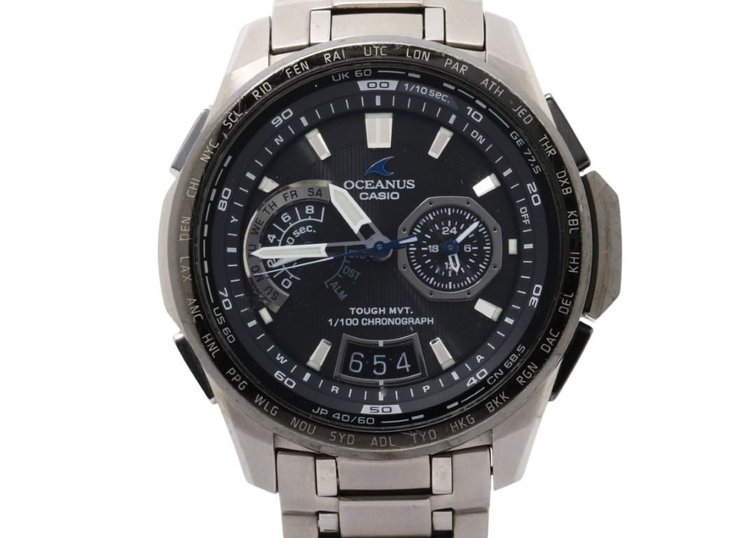 CASIO カシオ 時計 OCEANUS オシアナス OCW-T750TDE-1AJF ブラック シルバー系 チタン メンズ アナログ 美品