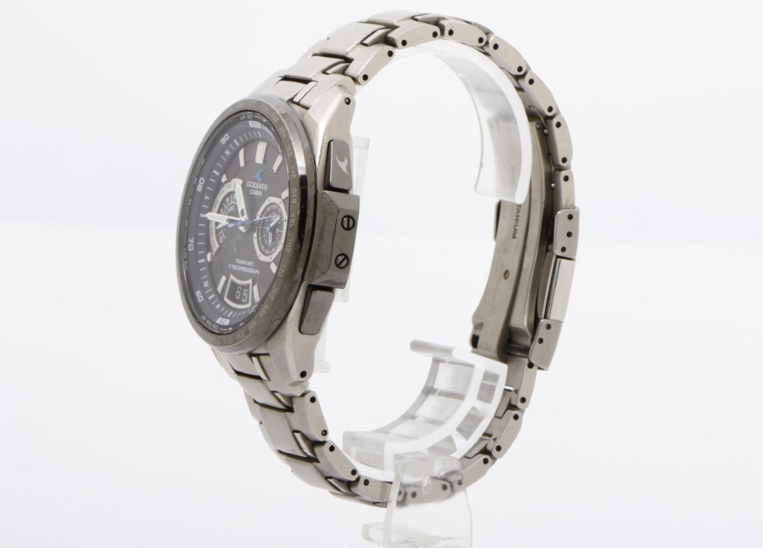 CASIO カシオ 時計 OCEANUS オシアナス OCW-T750TDE-1AJF ブラック シルバー系 チタン メンズ アナログ 美品