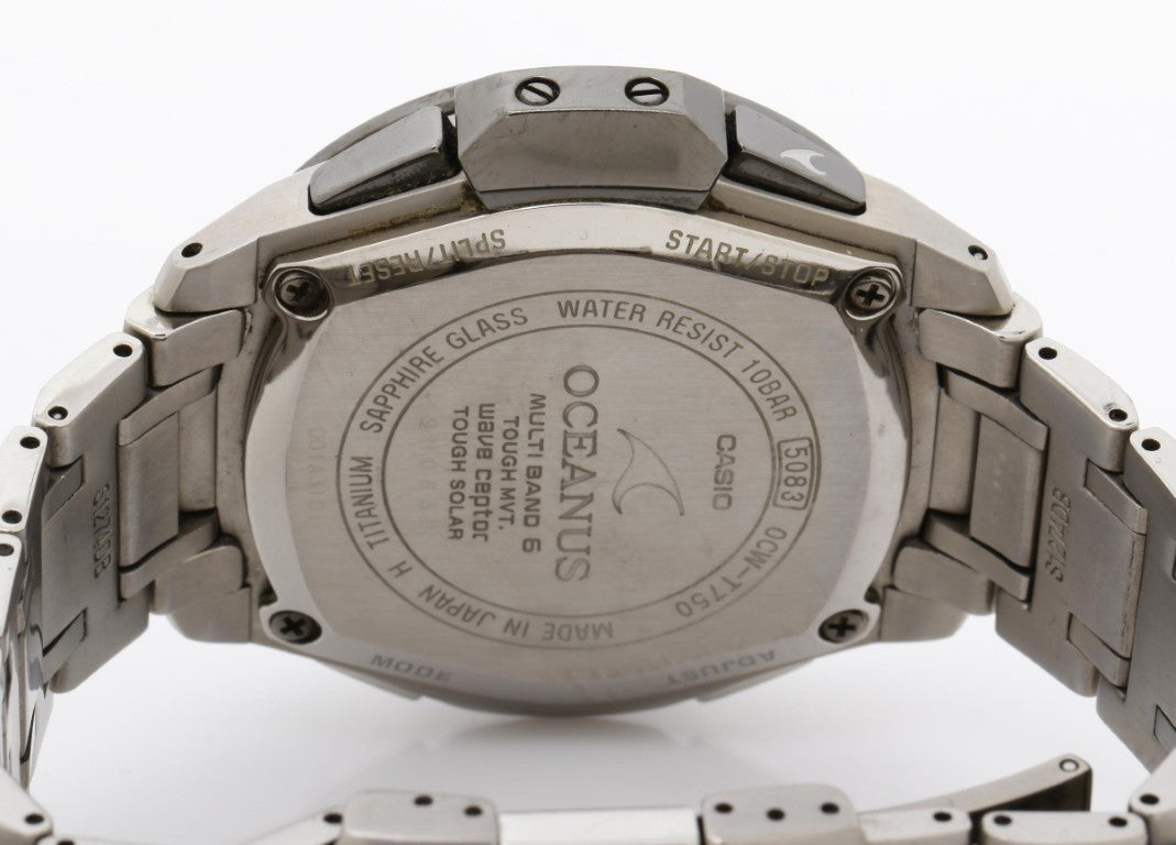 CASIO カシオ 時計 OCEANUS オシアナス OCW-T750TDE-1AJF ブラック シルバー系 チタン メンズ アナログ 美品