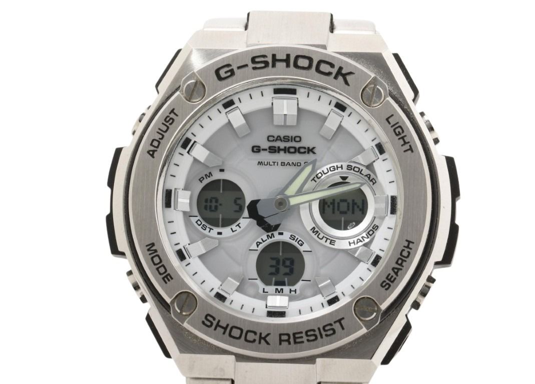 CASIO カシオ 時計 G-SHOCK G-STEEL GST-W100 Series GST-W110D-7AJF ホワイト シルバー系 樹脂／ステンレススチール メンズ アナデジ 美品