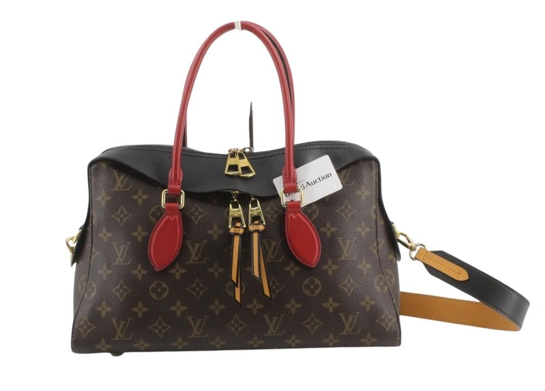 LOUIS VUITTON ルイヴィトン ハンドバッグ テュイルリートート M41456 ブラウン ブラック レッド系 モノグラム レディース 2WAY ショルダーバッグ ゴールド金具 美品