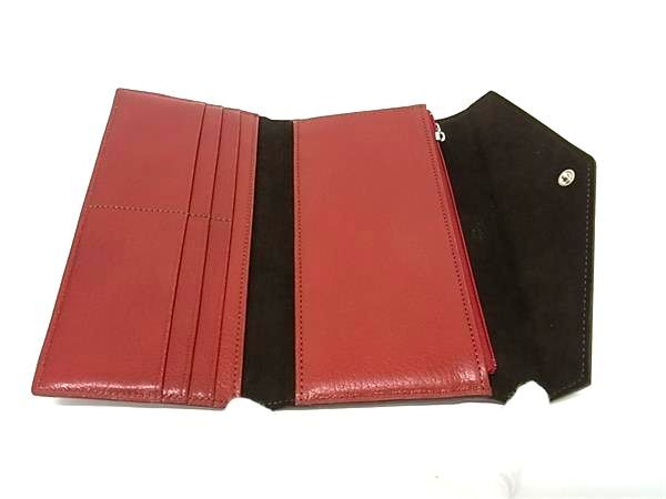 Cartier カルティエ 財布 レ マスト レッド レザー レディース 三つ折り 長財布 美品