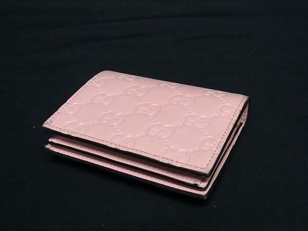 GUCCI グッチ 財布 グッチシマ キャットヘッド 548057 ピンク レザー レディース ゴールド金具 美品