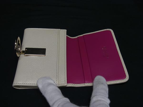 BVLGARI ブルガリ カードケース ブルガリブルガリ アイボリー レザー レディース ロゴクリップ ゴールド金具 美品