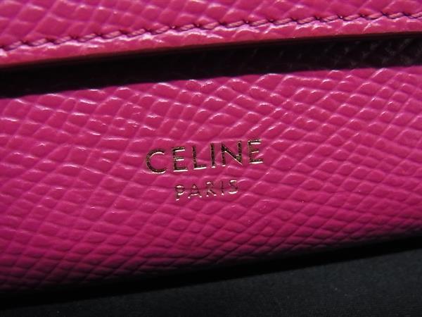 CELINE セリーヌ 財布 スモール トリフォールド ウォレット パープル系 レザー レディース 三つ折り 財布 美品